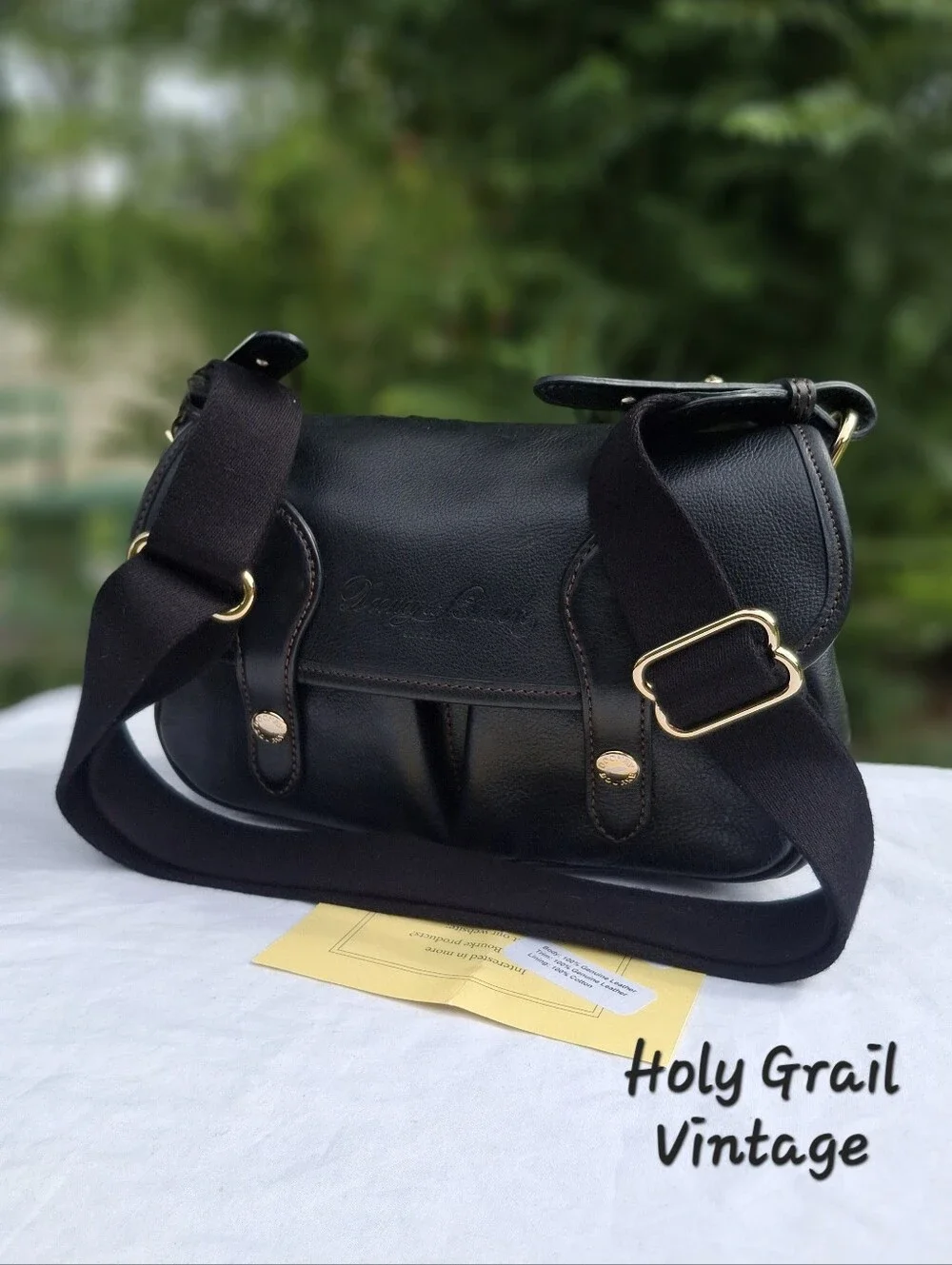 Dooney & Bourke Ellie Black Florentine Leather Crossbody Saddle Bag